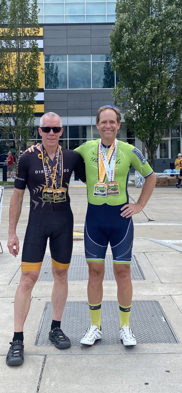 Chris Carville at the National Senior Games in Pittsburgh with his Bronze and Silver medals